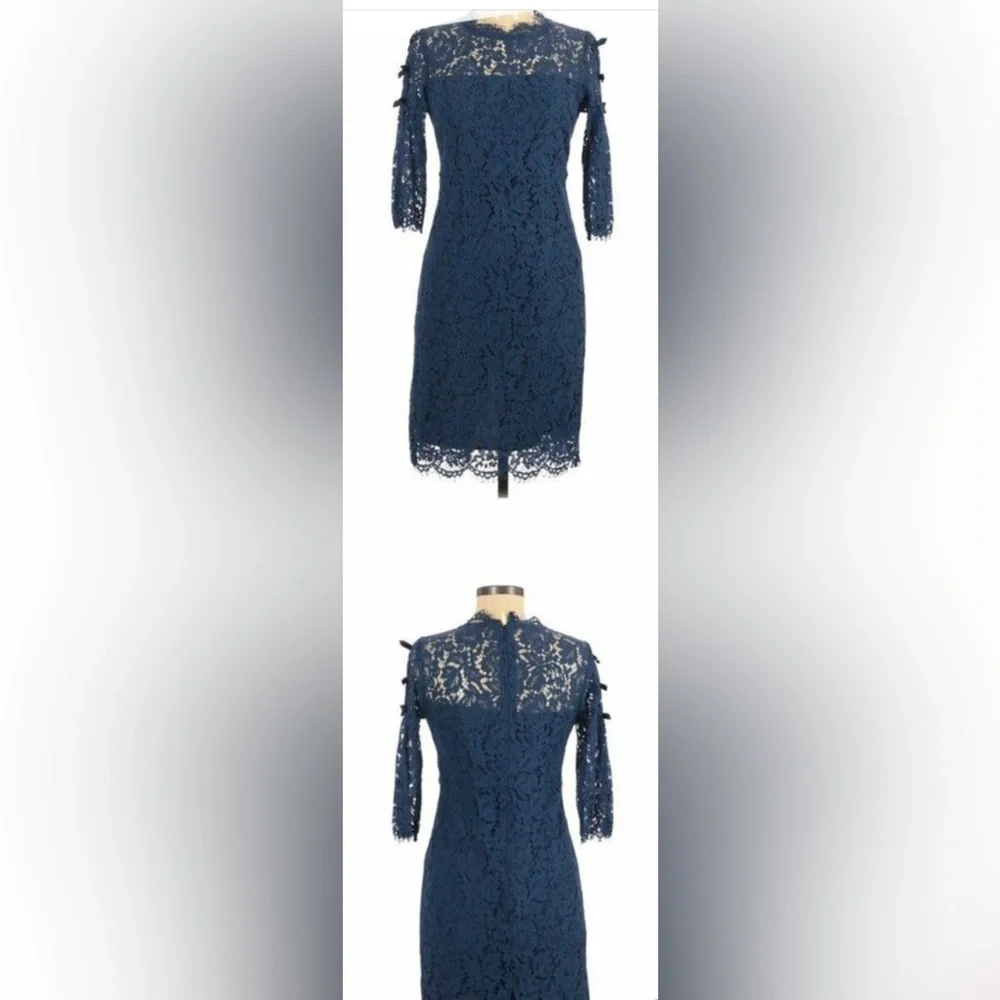 NWT Misslook Blue Lace Overlay Sheath Dress sz6 - Picture 5 of 5